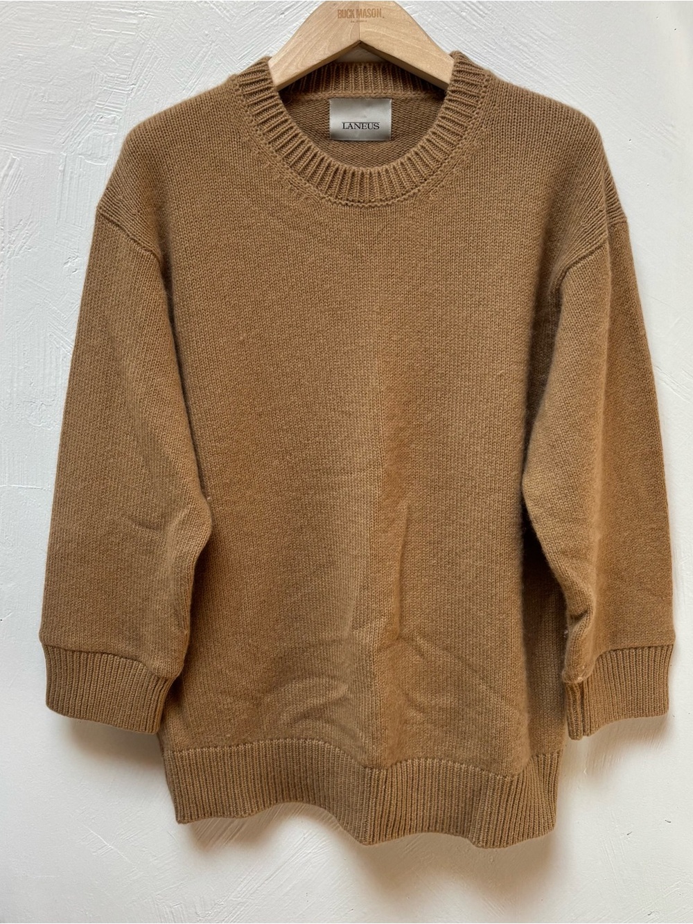 Laneus Men's Camel Brown Crewneck Sweater